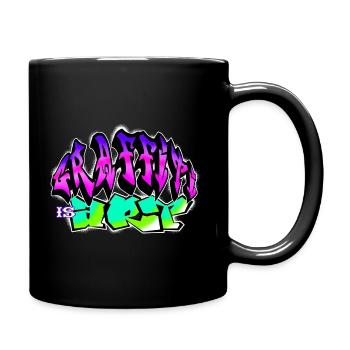 Graffiti is art colorful graffito slogan - Full Colour Mug - black - Right