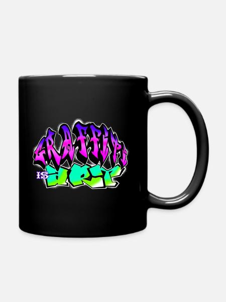 Graffiti is Art art coloré graffito slogan - Mug uni - noir