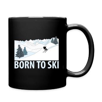 Born to Ski Winter Sports Ski Slope - Full Colour Mug - black - Right