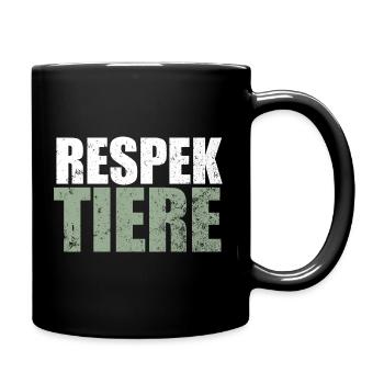 Ich Respektiere Tiere Tierschutz Vegan - Tasse einfarbig - Schwarz - Rechts