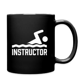 Schwimmlehrer Schwimmen Schwimmtrainer Schwimmkurs - Tasse einfarbig - Schwarz - Rechts