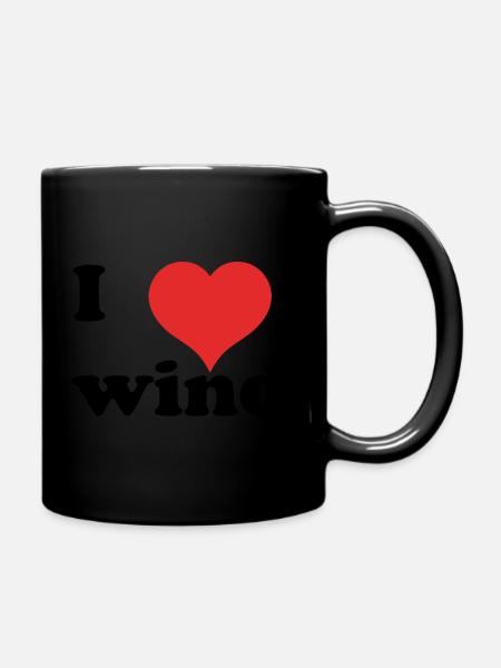 i love wind - Tasse einfarbig - Schwarz