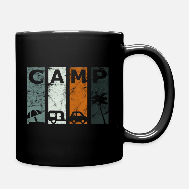 Camp Wohnwagen Camper - Tasse einfarbig - Schwarz