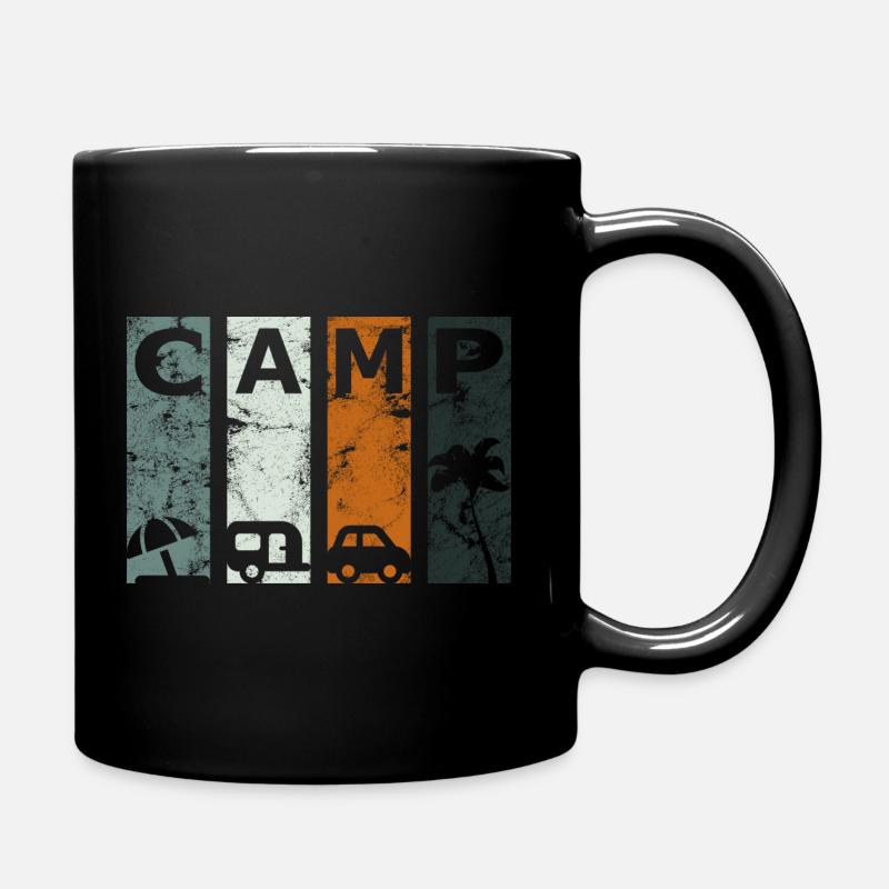 Camp Wohnwagen Camper - Tasse einfarbig - Schwarz