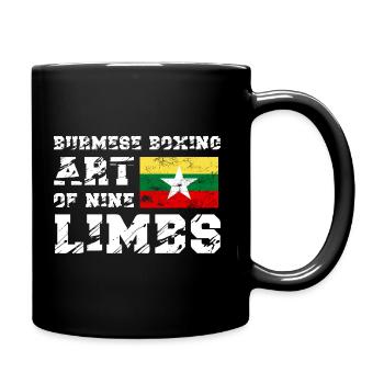 Burmesisches Boxen LETHWEI Kunst der 9 Gliedmaßen - Tasse einfarbig - Schwarz - Rechts