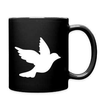 Frieden taube - Tasse einfarbig - Schwarz - Rechts