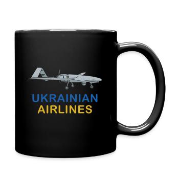 Ukrainian Airlines Bayraktar - Tasse einfarbig - Schwarz - Rechts