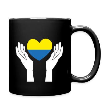 design supports ukraine - Full Colour Mug - black - Right