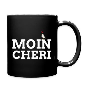 Moin Cherie | Moin Liebe Nordsee Ostsee lustig - Tasse einfarbig - Schwarz - Rechts
