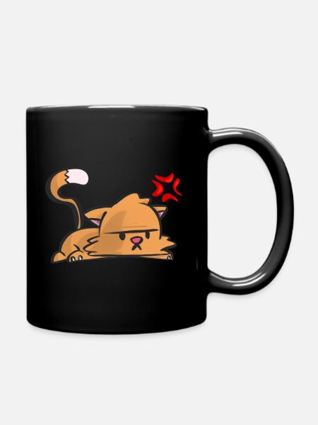 Mürrische Katze - Tasse einfarbig - Schwarz