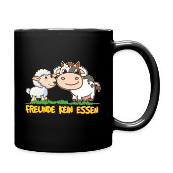 Vegan Tiere sind Freunde Veganer Vegetarier - Tasse einfarbig - Schwarz - Rechts