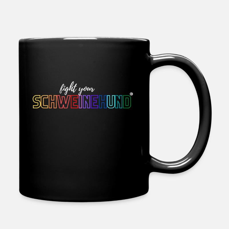 Fight your schweinehund - Tasse einfarbig - Schwarz