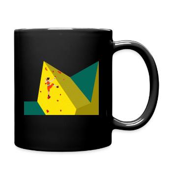 Klettern, bouldern, Sportklettern, Kletterwand - Tasse einfarbig - Schwarz - Rechts