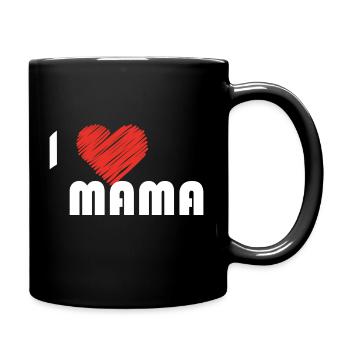 i love mama white, tshirt, I love you mama - Full Colour Mug - black - Right