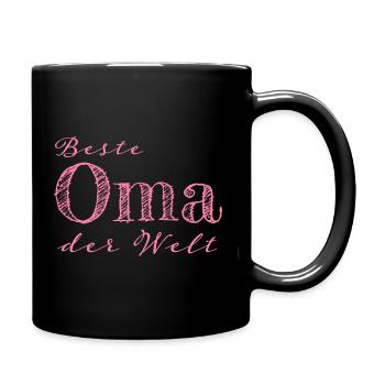 Oma Großmutter Geschenk Geschenkidee - Tasse einfarbig - Schwarz - Rechts