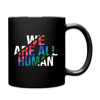 We Are All Human Rainbow Pride CSD - Full Colour Mug - black - Right