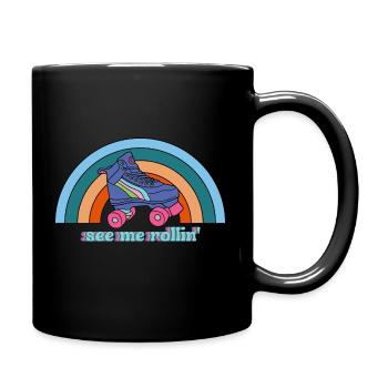 See Me Rollin' Retro Rainbow - Full Colour Mug - black - Right