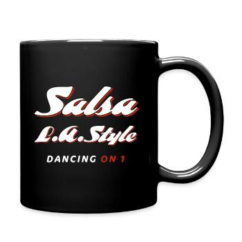 Salsa LA Style Dancing on 1 white - Full Colour Mug - black - Right
