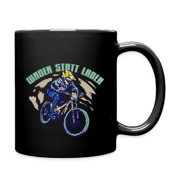 Waden statt laden - Mountainbiker Mountainbike - Tasse einfarbig - Schwarz - Rechts