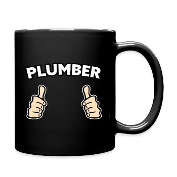 Plumber profession gift idea - Full Colour Mug - black - Right