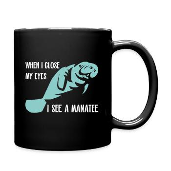 I dream of manatee and dugong - Full Colour Mug - black - Right