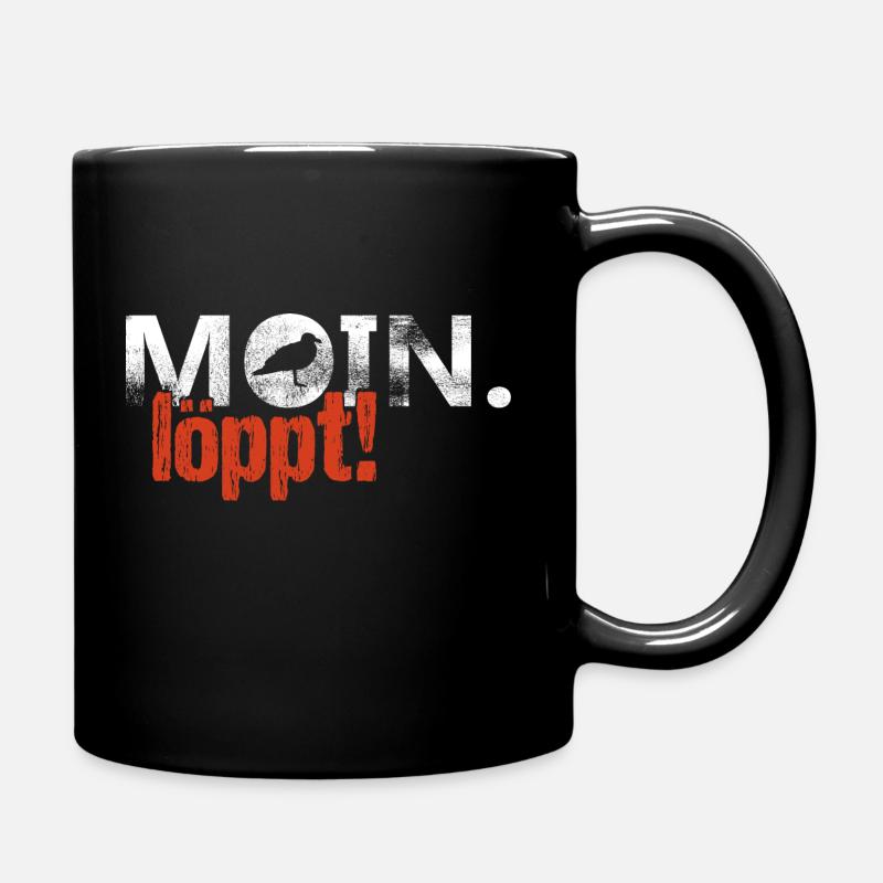 Moin. löppt! - Tasse einfarbig - Schwarz