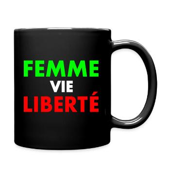 Freiheit des Frauenlebens - Tasse einfarbig - Schwarz - Rechts