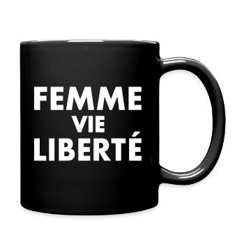 Freiheit des Frauenlebens - Tasse einfarbig - Schwarz - Rechts
