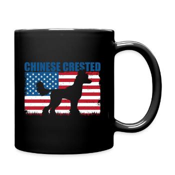 Chinese Crested Dog Chinesischer Schopfhund - Tasse einfarbig - Schwarz - Rechts