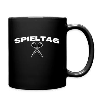 Spieltag Dart Dartpfeile - Tasse einfarbig - Schwarz - Rechts