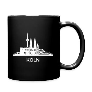 Köln, weiß - Tasse einfarbig - Schwarz - Rechts