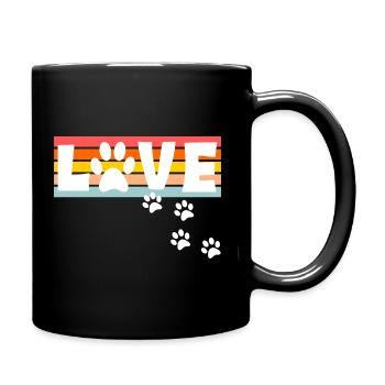 Hunde Liebe - Tasse einfarbig - Schwarz - Rechts