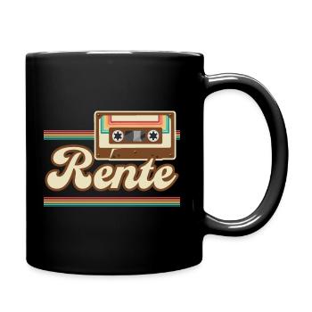 Rente Ruhestand Geschenkidee - Tasse einfarbig - Schwarz - Rechts