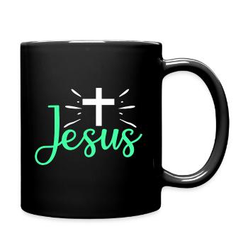 Crucifix Jesus - Full Colour Mug - black - Right