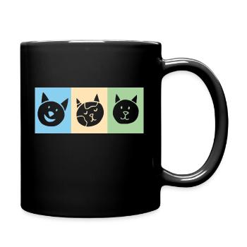 Trio félin - Mug uni - noir - Droite