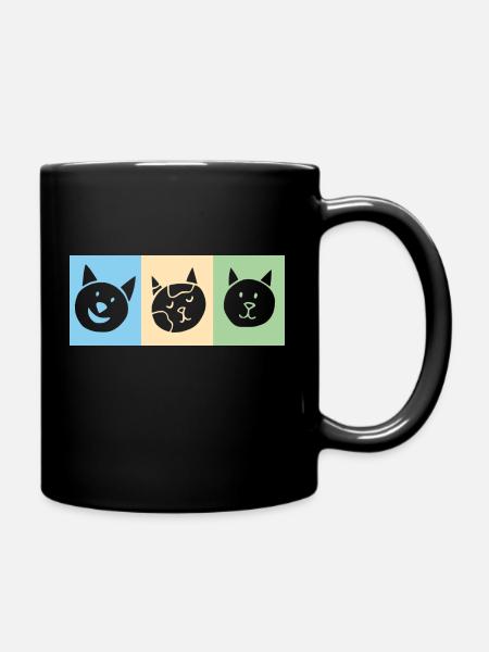 Feline Trio - Tasse einfarbig - Schwarz