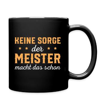 Meisterprüfung bestanden Handwerker Meister - Tasse einfarbig - Schwarz - Rechts