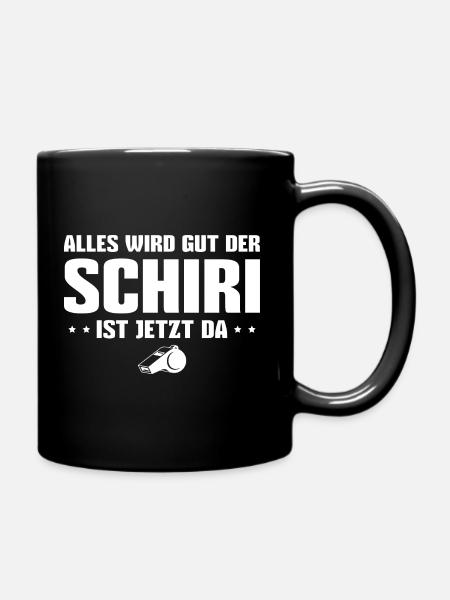 Fußball Schiedsrichter Schiri - Tasse einfarbig - Schwarz