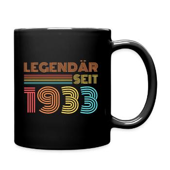 LEGENDÄR seit 1933 Geburtstag - Tasse einfarbig - Schwarz - Rechts