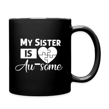 Ma sœur est au-some - Sensibilisation à l’autisme - Mug uni - noir - Droite