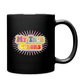 My true colors: rainbow on pink vintage - Tasse einfarbig - Schwarz - Rechts