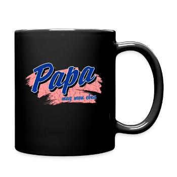 Vatertag - Papa mag man eben - Tasse einfarbig - Schwarz - Rechts