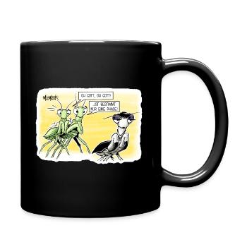 Gottesanbeterin - Tasse einfarbig - Schwarz - Rechts