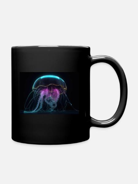 Cyber Jellyfish - Full Colour Mug - black