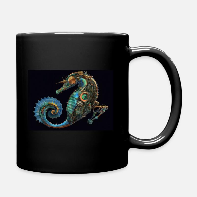 Cybernetic Octopus - Full Colour Mug - black