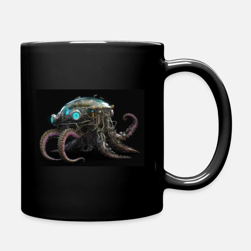 Neon Octopus - Full Colour Mug - black