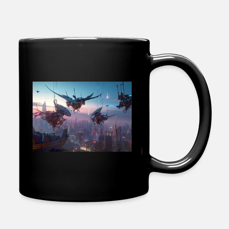The Future is in Flight - Full Colour Mug - black