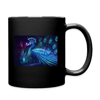 Neon Peacock - Full Colour Mug - black - Right