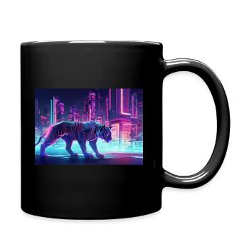 Futuristic Tiger - Full Colour Mug - black - Right