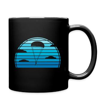 Fallschirm Skydiving Fallschirmspringer - Tasse einfarbig - Schwarz - Rechts